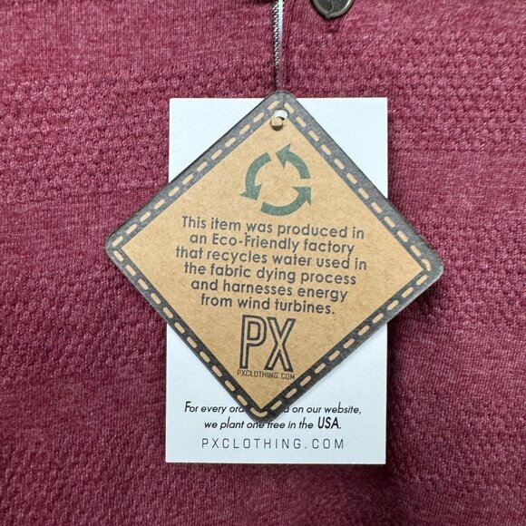 Men’s Burgundy Long Sleeve Henley Shirt 2XL NWT PX Clark Minimalist - Picture 4 of 9